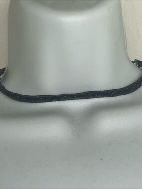New Swarovski Blue Cord choker necklace  with Silver Logo Clasp